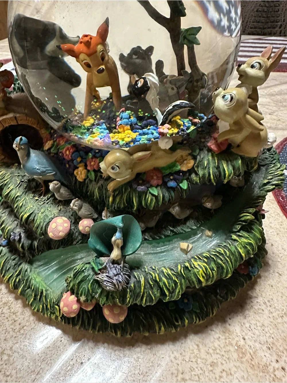 Disney Bambi Woodland Friends Snow Globe - Green, Brown, Blue